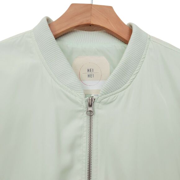 Anthropologie Hei Hei Bomber Jacket Womens Large Mint Full Zip Softshell Outdoor - Picture 3 of 12